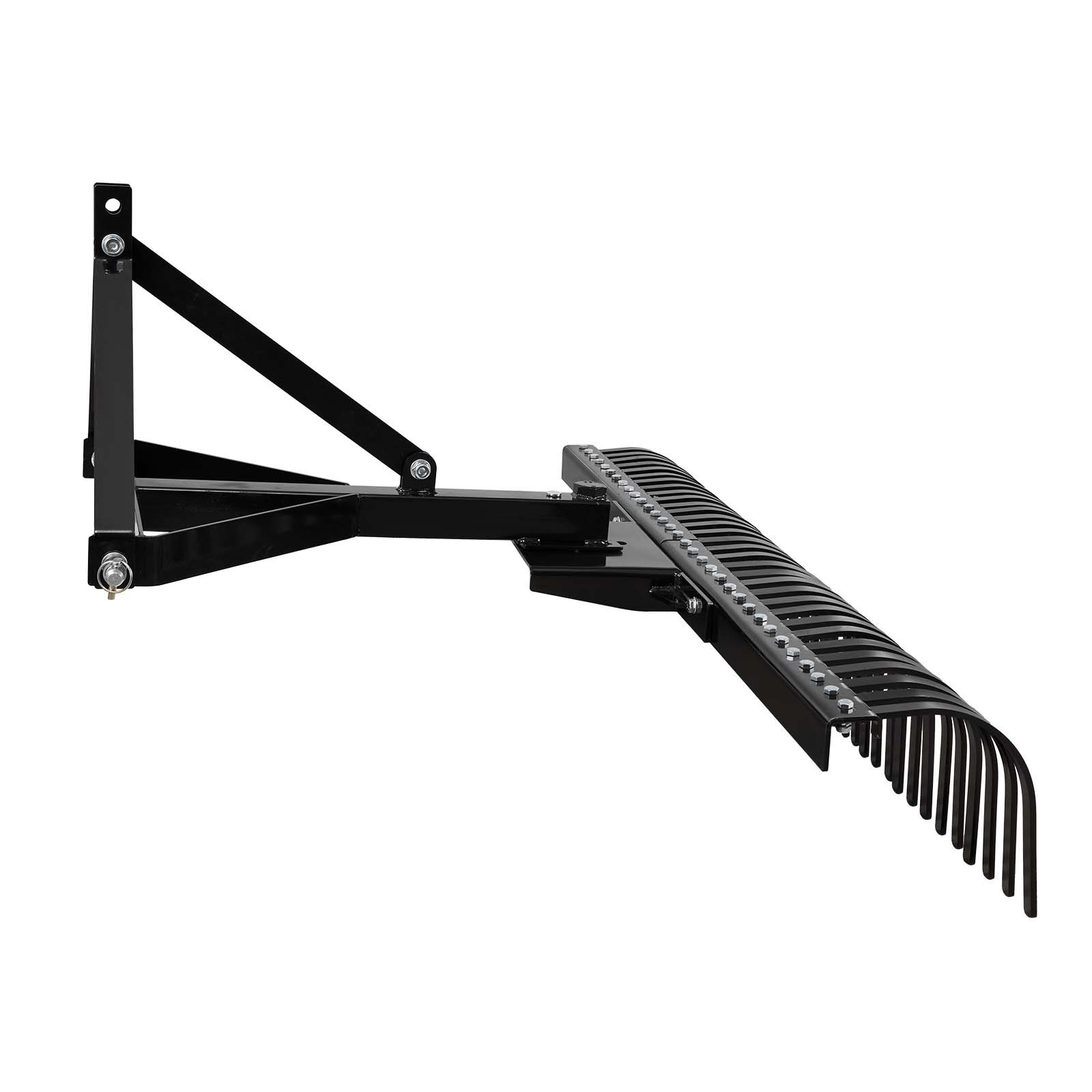 VEVOR Vertikutierer, 1525 mm Arbeitsbreite, Rasentraktor Rechen mit 32 robusten Stahlzinken, Traktor-kompatibler Dreipunkt-Gartenrechen, Rasenlüfter ideal für Bodenbearbeitung & Rasenpflege