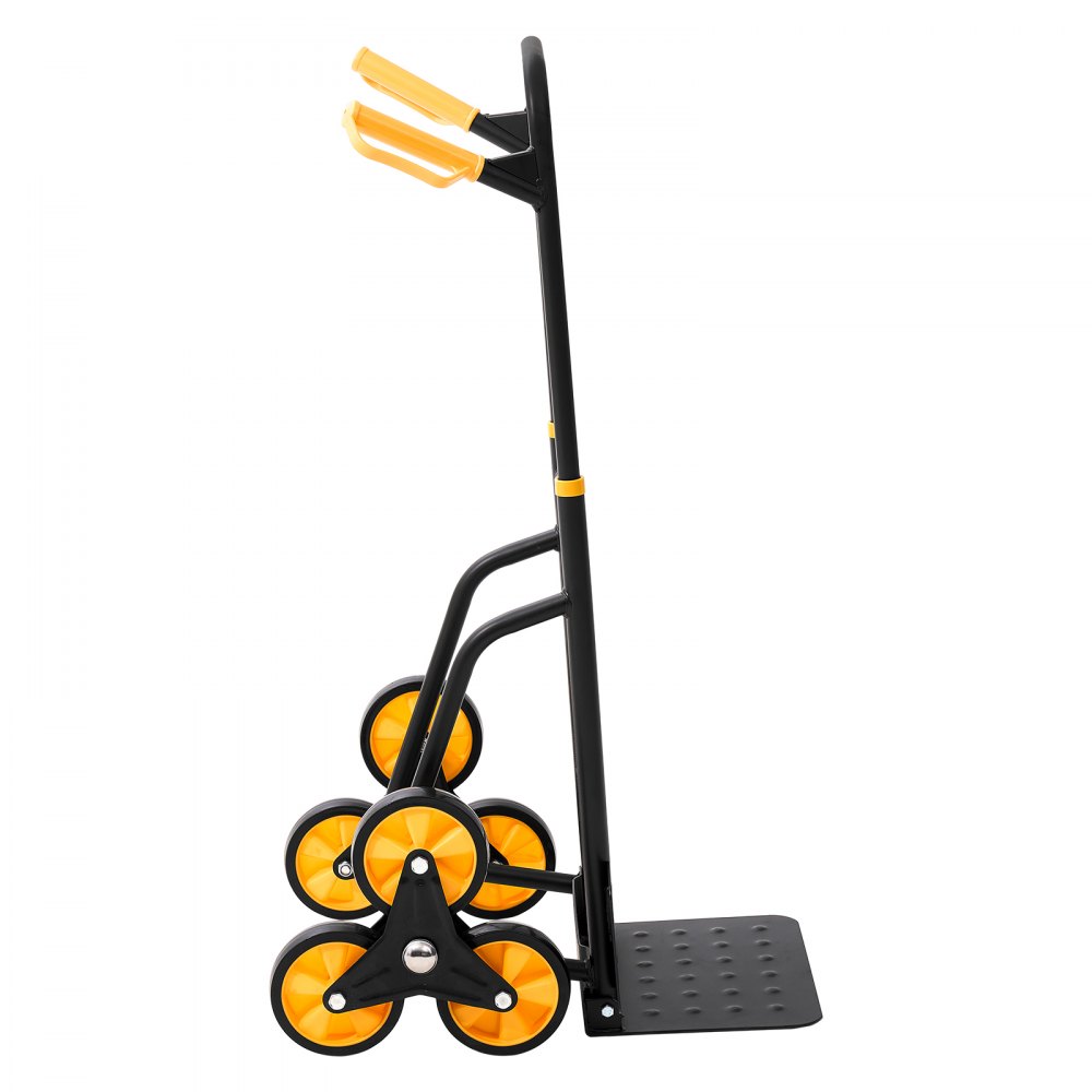 VEVOR Treppensackkarre klappbar, Sackkarre 200 kg Tragkraft, Treppensteiger mit 6 Rädern & 2 Spanngurten, Transportkarre, Treppenkarre, Stapelkarre, ideal für Haushalt, Einkauf & Lager