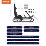 VEVOR Rennlenkradständer für Logitech G923/G920/G29, robustes Fahrsimulator-Cockpit aus Stahl – Thrustmaster T248P, Lenkradhalterung höhenverstellbar und Fußpedalwinkel einstellbar, max. Tragkraft 330 lbs, kompakt