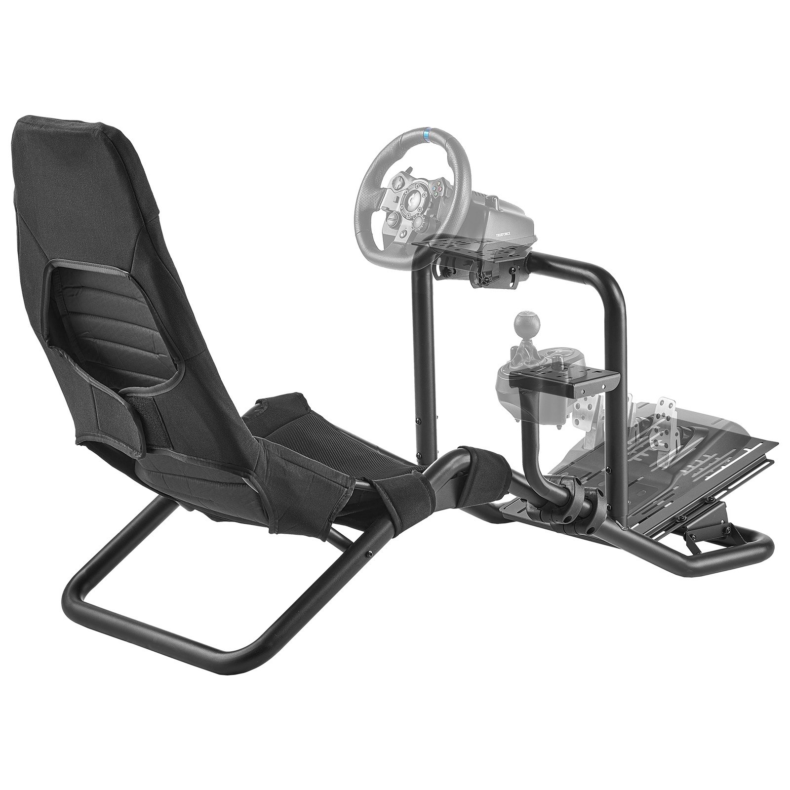 VEVOR Lenkständer, Racing Wheel Stand für integrierte Simulator-Cockpits, für Logitech G25, G27, G29, G920, G923, Thrustmaster T300RS, TX F458, T500RS, T3PA-PRO (F1/GT) und CSR-Pedale, Schwarz
