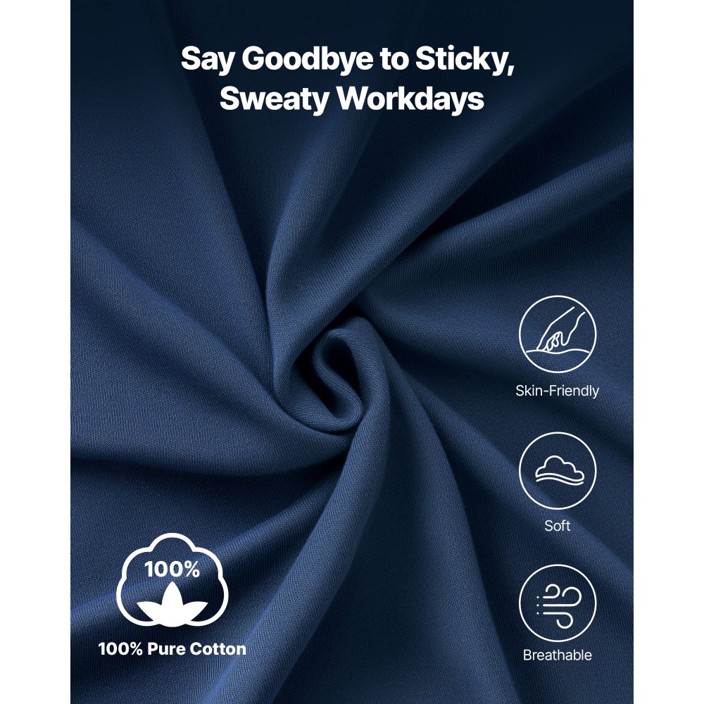 VEVOR Flammhemmendes Langarmshirt, leichte, atmungsaktive Baumwolle (7 oz), feuerhemmende Arbeitskleidung für Herren mit Vorschrumpfbehandlung & Tasche, für Schweißer, Elektriker, Marineblau M