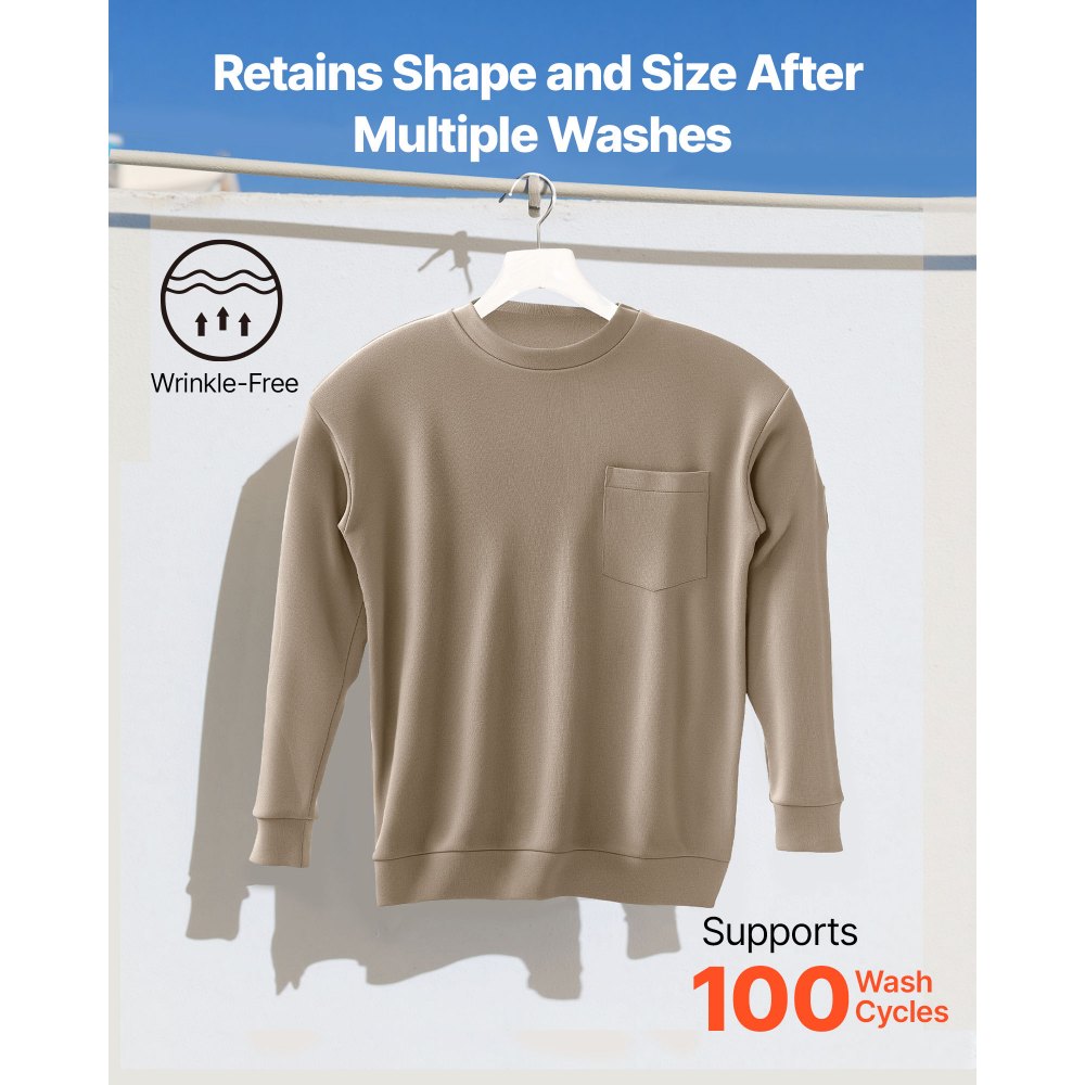 VEVOR flammhemmendes Langarmshirt, atmungsaktive Baumwolle (7 oz), feuerhemmende Arbeitskleidung für Herren mit Vorschrumpfbehandlung und Tasche, für Schweißer, Elektriker, Hellbraun XL