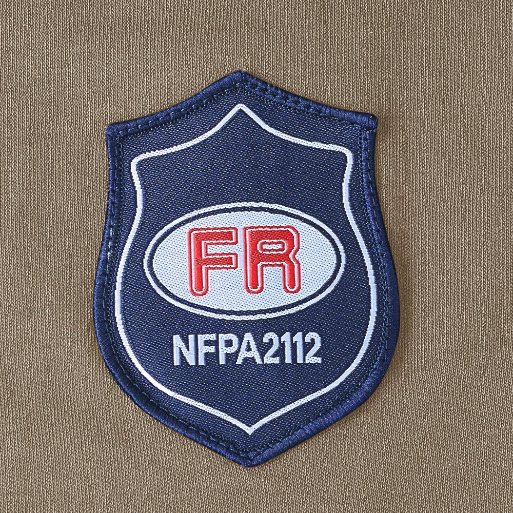 VEVOR flammhemmendes Langarmshirt, atmungsaktive Baumwolle (7 oz), feuerhemmende Arbeitskleidung für Herren mit Vorschrumpfbehandlung und Tasche, für Schweißer, Elektriker, Hellbraun XL