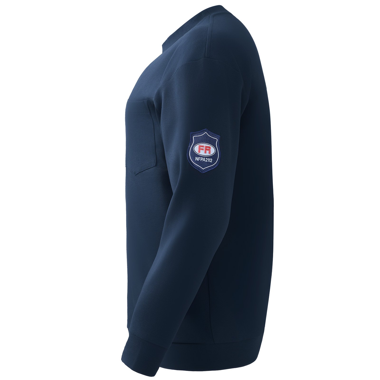 VEVOR Flammhemmendes Langarmshirt, atmungsaktive Baumwolle (7 oz), feuerhemmende Arbeitskleidung für Herren mit Vorschrumpfbehandlung & Tasche, für Schweißer, Elektriker, Marineblau, XL