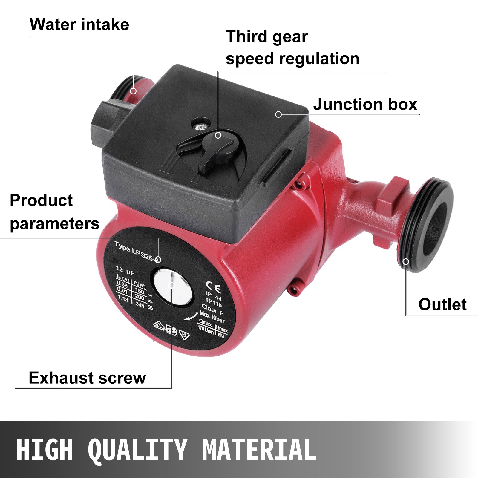 25-80/180 Umwälzpumpe Heizungspumpe Coupling Seal Aesthetics Heater System