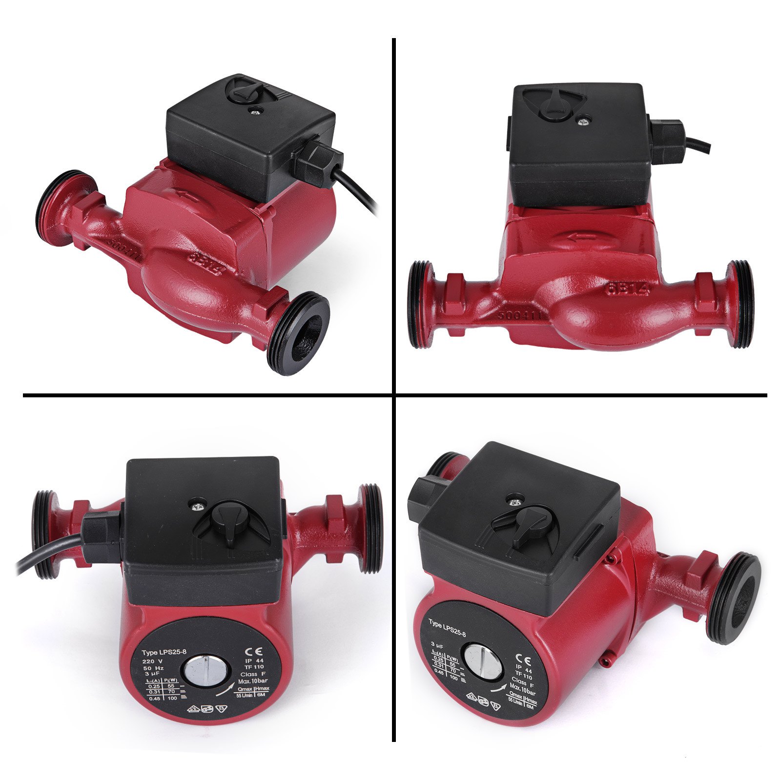 Neuer 3-Speed Druckerhöhungspumpe LPS25-8 Rot Für Warmwasser Heizsystem