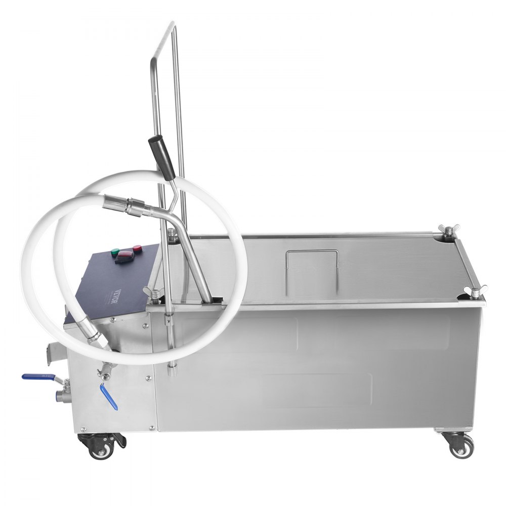 VEVOR Mobiler Fritteusenfilter, 55 L Öltankkapazität, Ölfiltrationssystem mit 10 L/min Ölfiltrationsgeschwindigkeit, Rollbares Frittierölfiltersystem mit Schwenkrädern, Ölschlauch für Restaurant