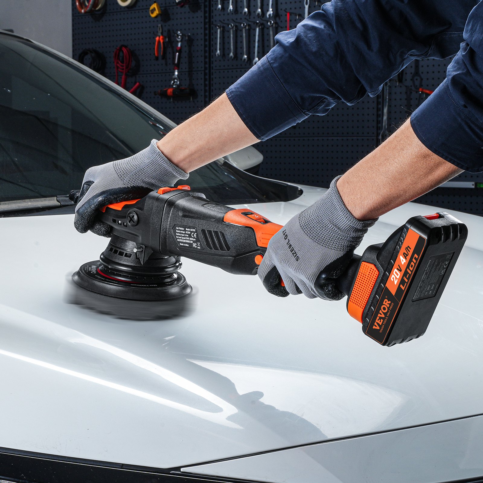 VEVOR 20 V Akku-Poliermaschine, 6 Zoll, bürstenloser Polierer mit 1 Stück 4,0 Ah Akku