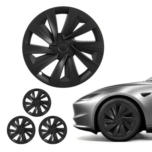 VEVOR 4x Radkappen für Tesla Model Y 2025, 19 Zoll Radzierblenden aus ABS Kunststoff, Radblenden 4er Set mit 10 Speichen & Snap-On-Montage Design, R19 Radabdeckungen für Deko & Daubschutz, Mattschwarz