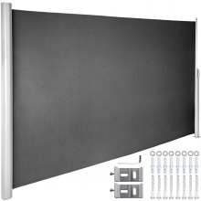 VEVOR Terrassen Windschutz 160 x 300 cm schwarz Rollo Seitenmarkise ausziehbar für den privaten oder gewerblichen Gebrauch