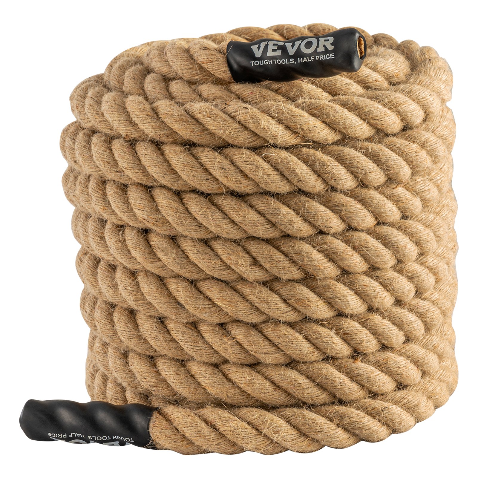 VEVOR Kletterseil Fitness-Trainingsseil Fitnessstudio, 15,24 m Länge, 25,4 mm Durchmesser, Trainingsseil, Mehrzweckseil aus Jute, 227 kg, Kletterübungen, Krafttraining für Bergsteigen, Camping