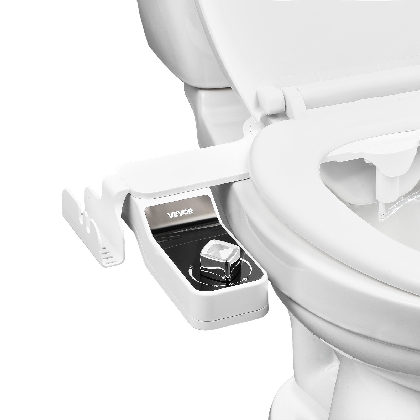 VEVOR Bidet-Toilettenaufsatz 7 mm ultradünner Toilettensitz-Aufsatz mit 2 einziehbaren Düsen & einstellbarem Wasserdruck, nicht elektrischer Kaltwassersprüher für die Wasserwäsche vorne und hinten