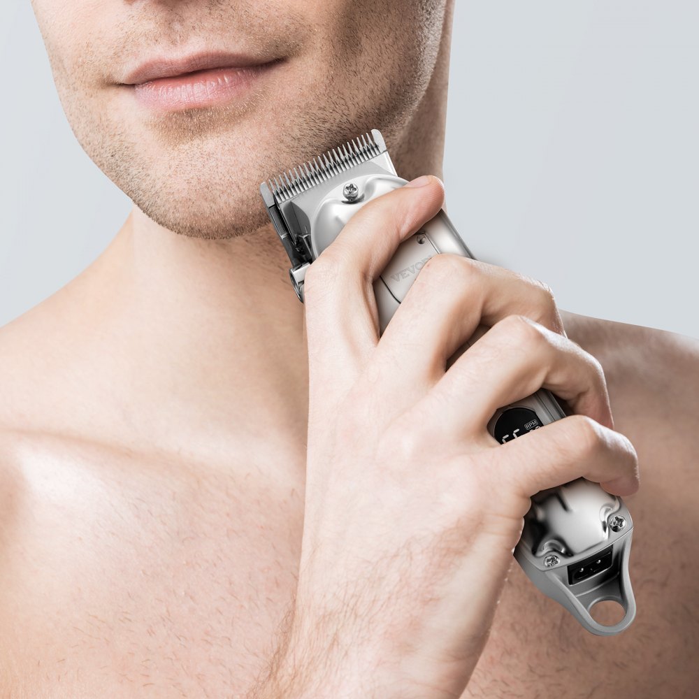 VEVOR Professioneller Haarschneider für Männer, kabelloses Friseur-Haarschneide- und Trimmer-Set, Bartschneider mit LCD-Display zum Haareschneiden, Bartpflegeset für Männer mit 14 Führungskämmen für den Heimfriseur, ideales Geschenk