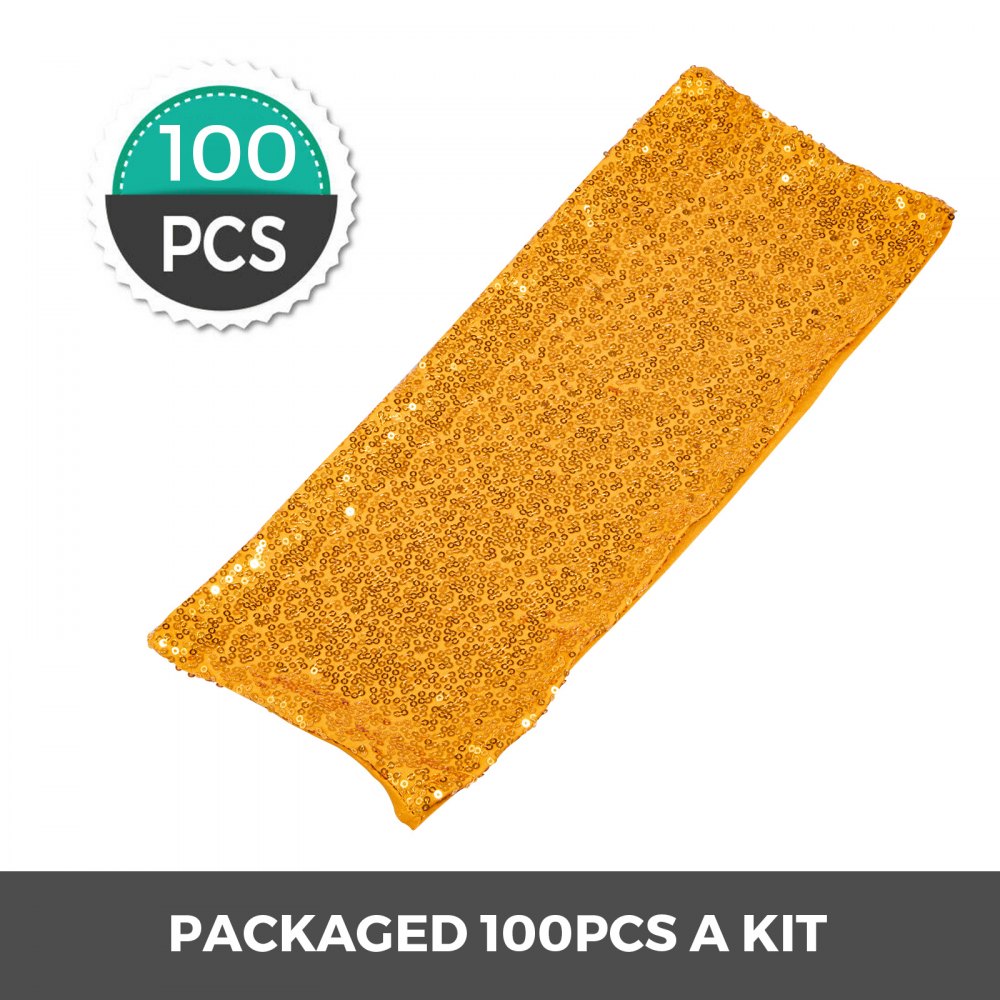 100pcs Stuhlschleifen Stretch Schleifen Stuhlhussen Jahrestag Stuhlbänder