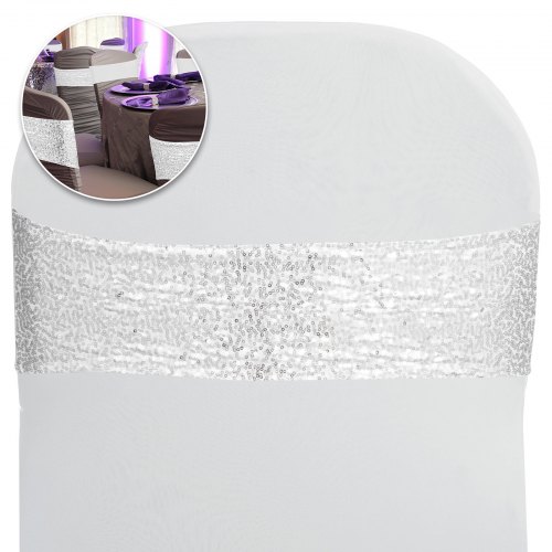 100pcs Stuhlschleifen Stretch Schleifen Stuhlhussen Schutzhülle Elastisch