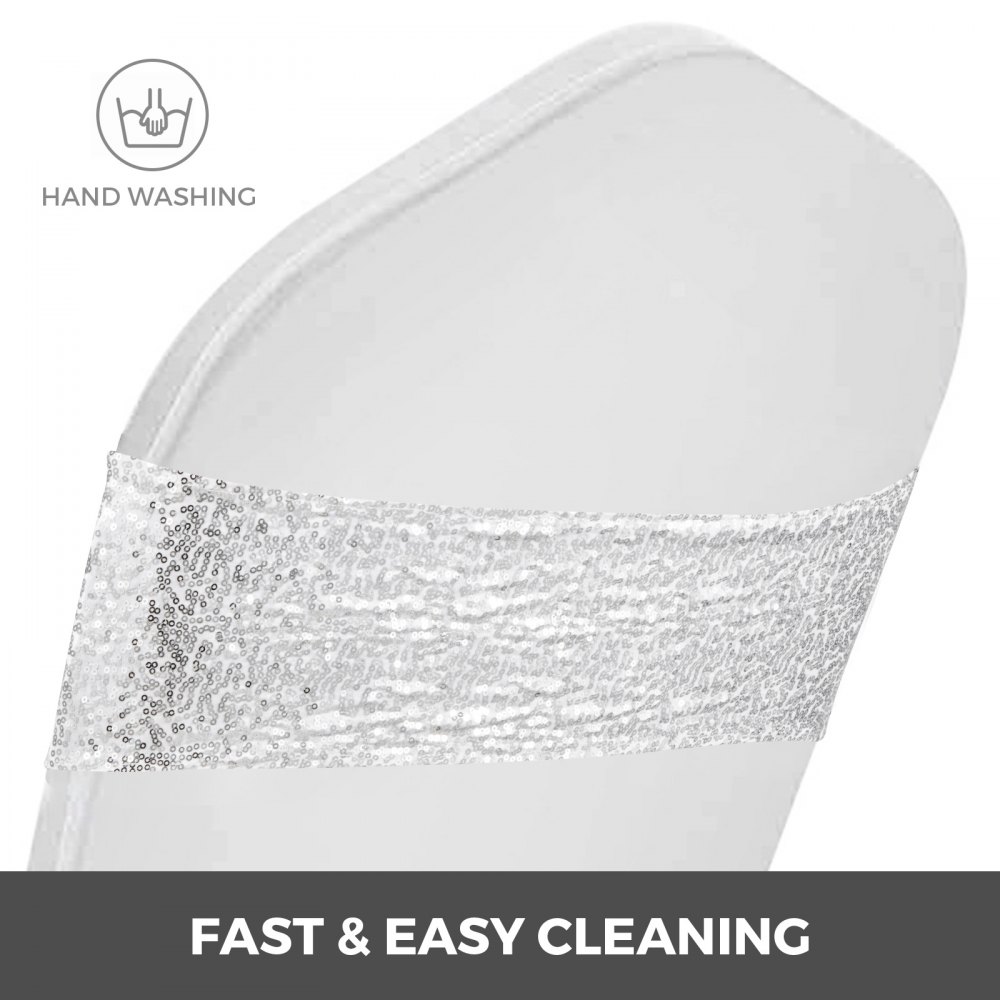 100pcs Stuhlschleifen Stretch Schleifen Stuhlhussen Schutzhülle Elastisch