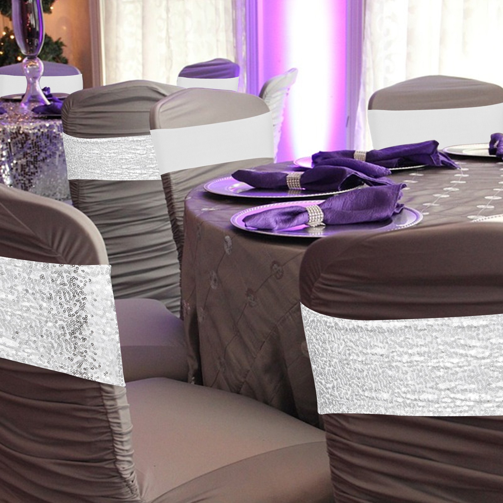 100pcs Stuhlschleifen Stretch Schleifen Stuhlhussen Schutzhülle Elastisch