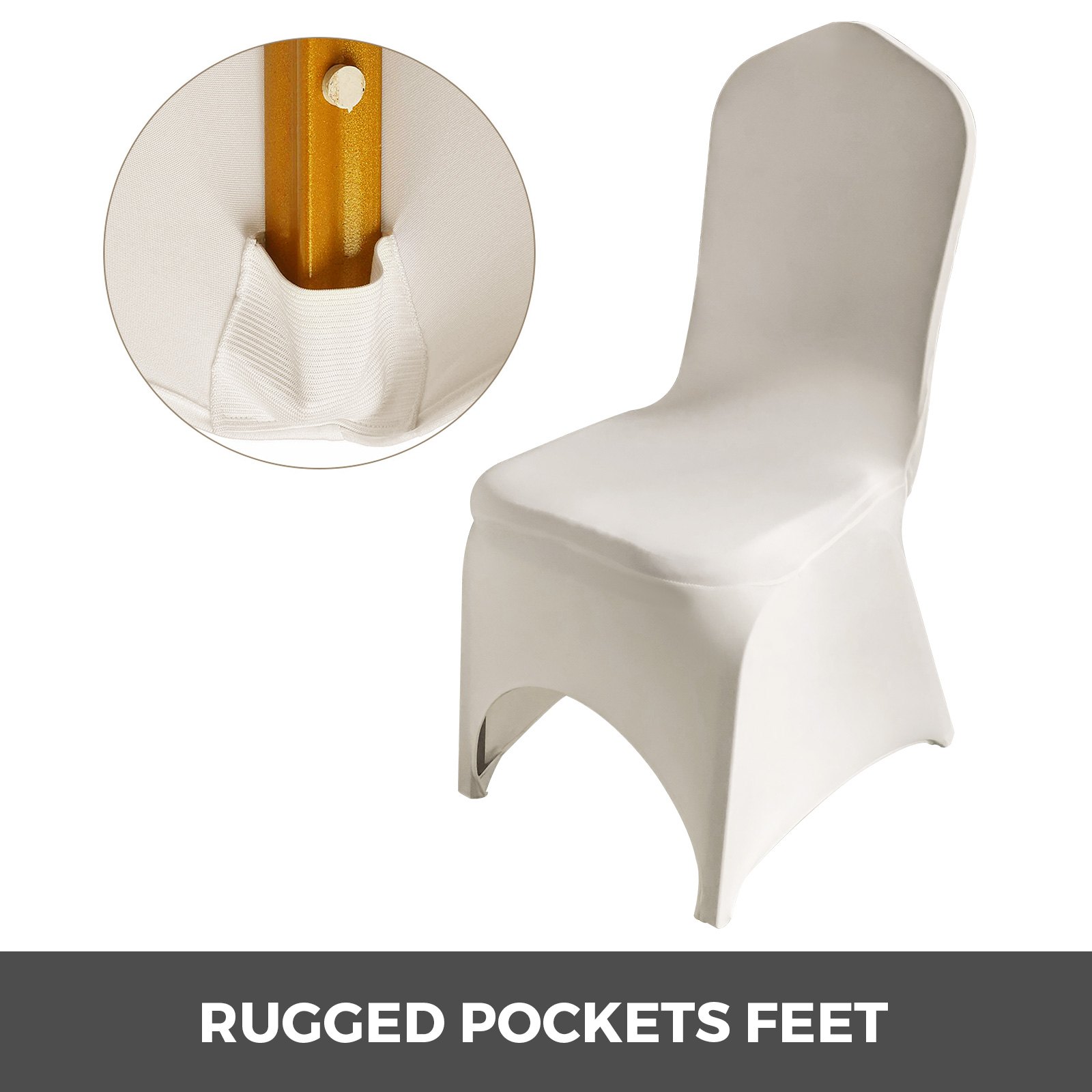 100x Stuhlhussen Stretch Elfenbein Stuhlbezug Stuhlüberzug Feiern Spandex Feiern