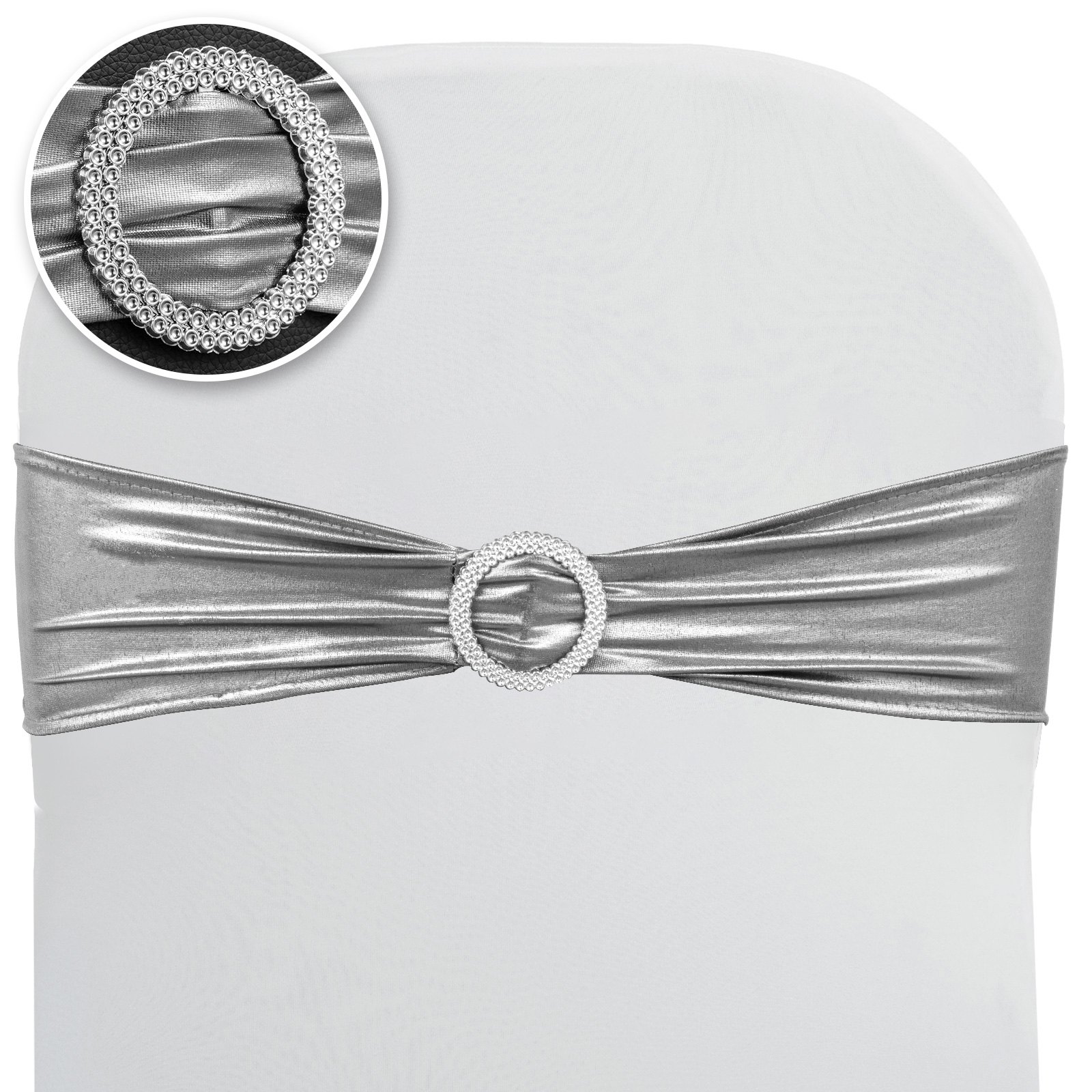 100pcs Stuhlschleifen Stretch Schleifen 100 Stück Hochzeit Stuhlhussen