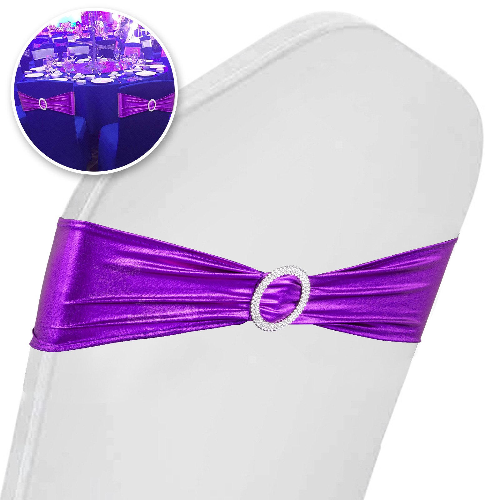 100pcs Stuhlschleifen Stretch Schleifen Stuhlbänder Bezug 100 Stück Hochzeit