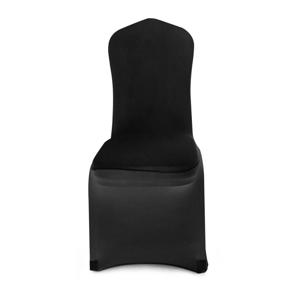 50x Stuhlhussen Schwarz Stretch Stuhlbezug Stuhlüberzug Flat Front Stühle Party