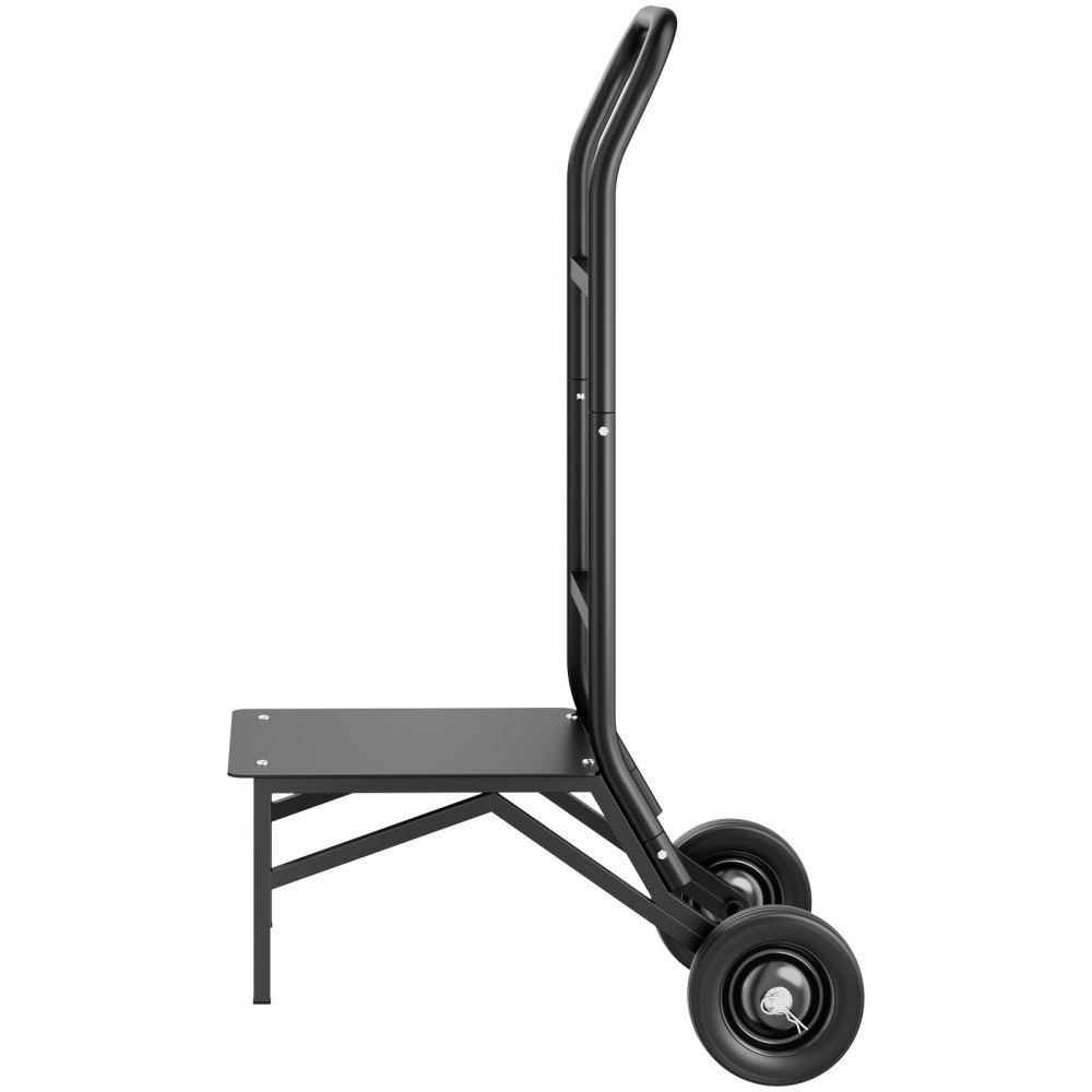 VEVOR Klappbarer Stuhlständer, 68 kg Tragkraft, Klappstuhlwagen zum Stapeln von 10 Stühlen, multifunktionaler Stuhlwagen aus Metall mit Gummirädern, Stuhlhalter zum Schieben, Mattschwarz