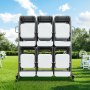 VEVOR Folding Chair Stand, 361 kg Load Capacity, Chair Trolley for 84 Chairs/12 Tables, Double-Layer Chair Storage Trolley with Rubber Wheels and Holders, Large Chair Holder, Matte Black
