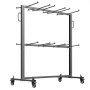 VEVOR Folding Chair Stand, 361 kg Load Capacity, Chair Trolley for 84 Chairs/12 Tables, Double-Layer Chair Storage Trolley with Rubber Wheels and Holders, Large Chair Holder, Matte Black