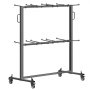 VEVOR Folding Chair Stand, 361 kg Load Capacity, Chair Trolley for 84 Chairs/12 Tables, Double-Layer Chair Storage Trolley with Rubber Wheels and Holders, Large Chair Holder, Matte Black