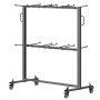 VEVOR Folding Chair Stand, 361 kg Load Capacity, Chair Trolley for 84 Chairs/12 Tables, Double-Layer Chair Storage Trolley with Rubber Wheels and Holders, Large Chair Holder, Matte Black