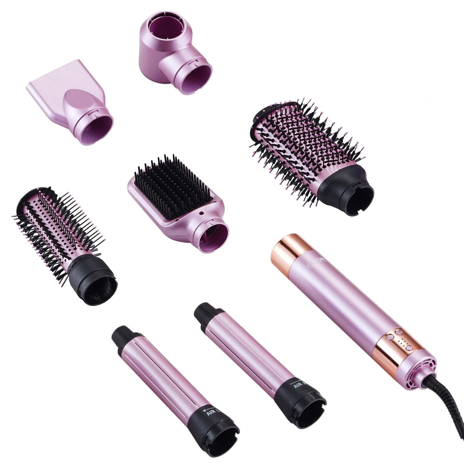 VEVOR Hairstyler, 6-in-1 Multi-Air-Styler, 110.000 U/min, Lockenstab mit 2 Auto-Wrap-Lockenwicklern, 3 Bürsten & 2 Düsen, 4 Temperatur- & 3-Geschwindigkeits-Styling-Tool für alle Haartypen