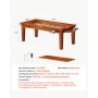 VEVOR Brettspieltisch 120x60x45cm 2-in-1 Spiel- & Esstisch 136kg Belastbar, Geräumig für 4 Spieler, Massivholz, mit Abnehmbaren Tischplatten Getränkehaltern Leder-Spielmatte & Ausziehbaren Tabletts
