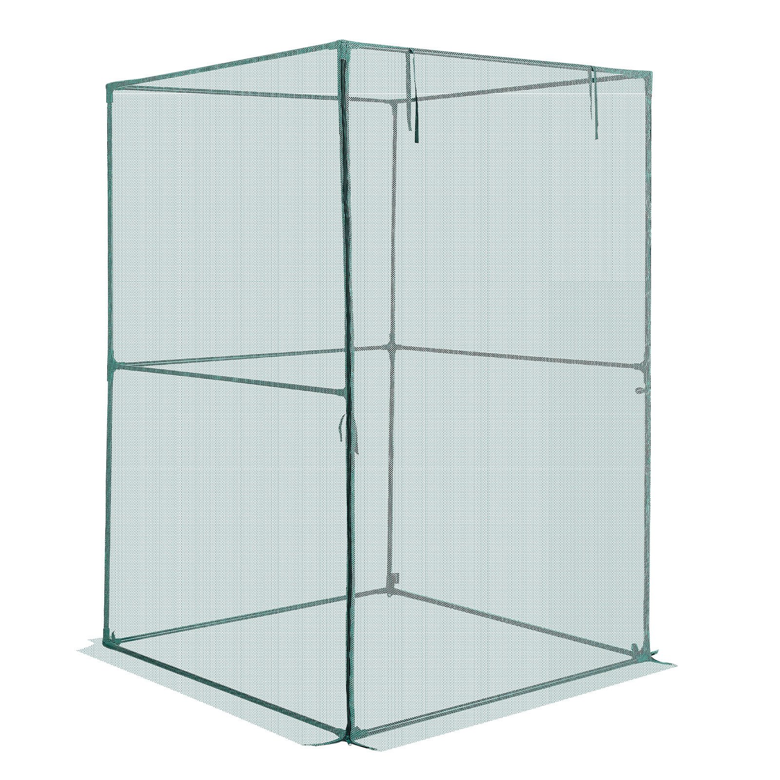 VEVOR Pflanzenschutzzelt, 1200x1200x1800 mm Pflanzenschutznetz, Tür mit Reißverschluss, windbeständig, hoher Pflanzenkäfig Gewächshaus für Hochbeete im Freien, für Garten, Terrasse & Rasen
