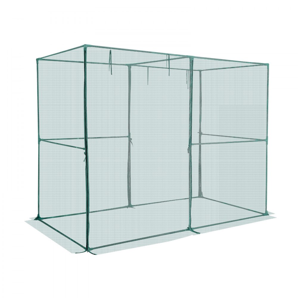 VEVOR Pflanzenschutzzelt, 2396x1200x1800 mm Pflanzenschutznetz, Tür mit Reißverschluss, Pflanzenkäfig für Hochbeete im Freien, Pflanzennetz Gewächshaus für Garten, Terrasse & Rasen