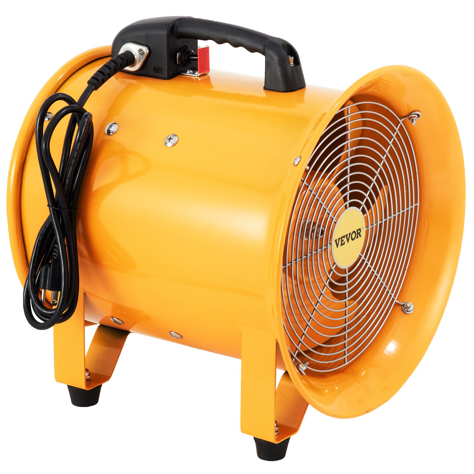 VEVOR Industrie Abluftventilator 300 mm Hochleistungs Axialventilator, 3900 m3 / h Axialgebläse, 500 W Axiallüfter mit 2 m Schlauch, 2920 RPM Wandventilator aus 2 mm Stahl, für Fabriken & Werkstätten