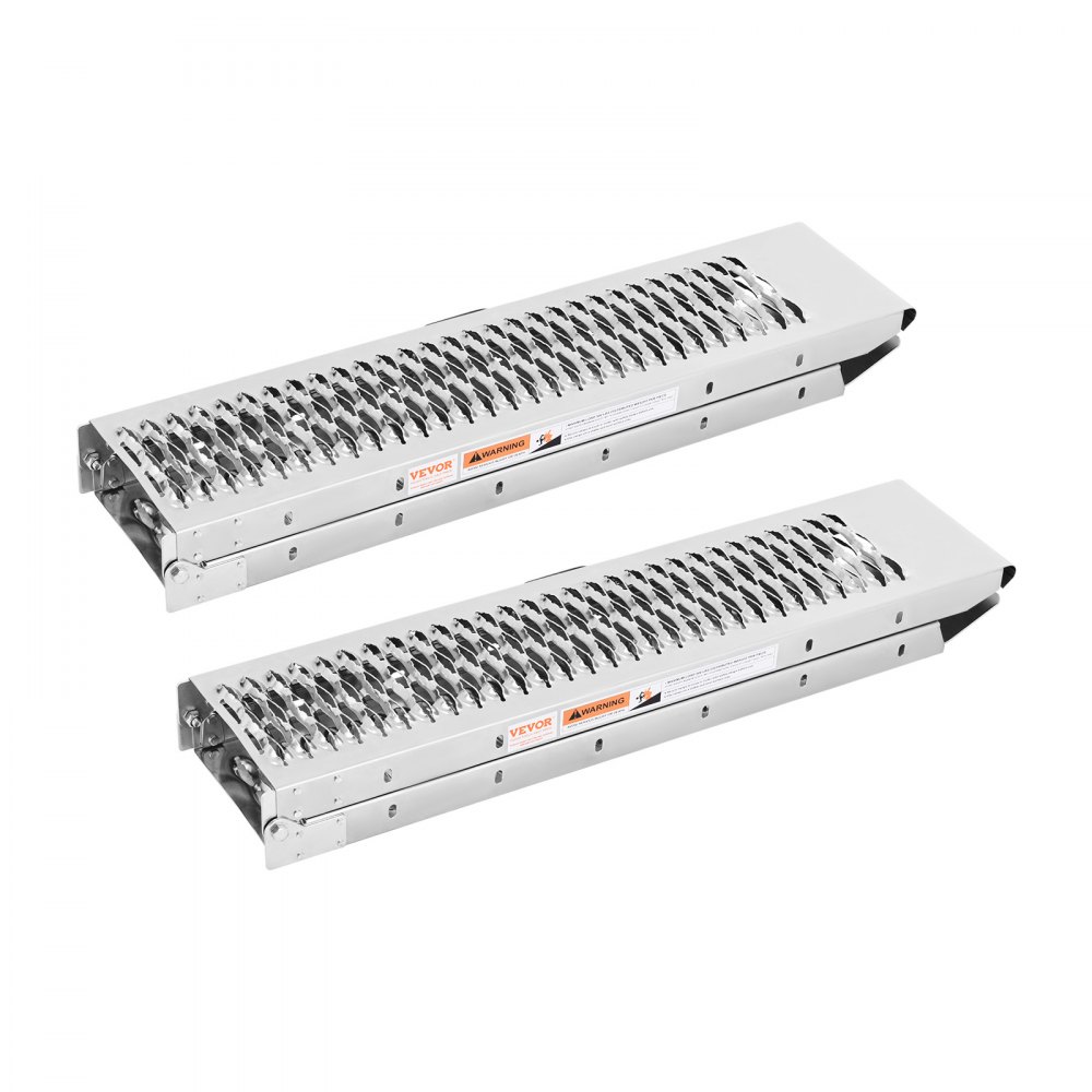 VEVOR Aluminium-Rampen 2-teilige Hochleistungsrampen Verladerrampe (453 kg belastbar) mit breiterer Rampenoberfläche, universelle stabile Laderampe mit Griffen, für ATV UTV Motorrad Elektrofahrrad