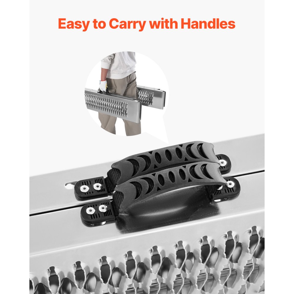 VEVOR Stahl-Rampen 2-teilige Hochleistungsrampen Verladerrampe (453 kg belastbar) mit breiterer Rampenoberfläche, universelle stabile Laderampe mit Griffen, für ATV UTV Motorrad Elektrofahrrad