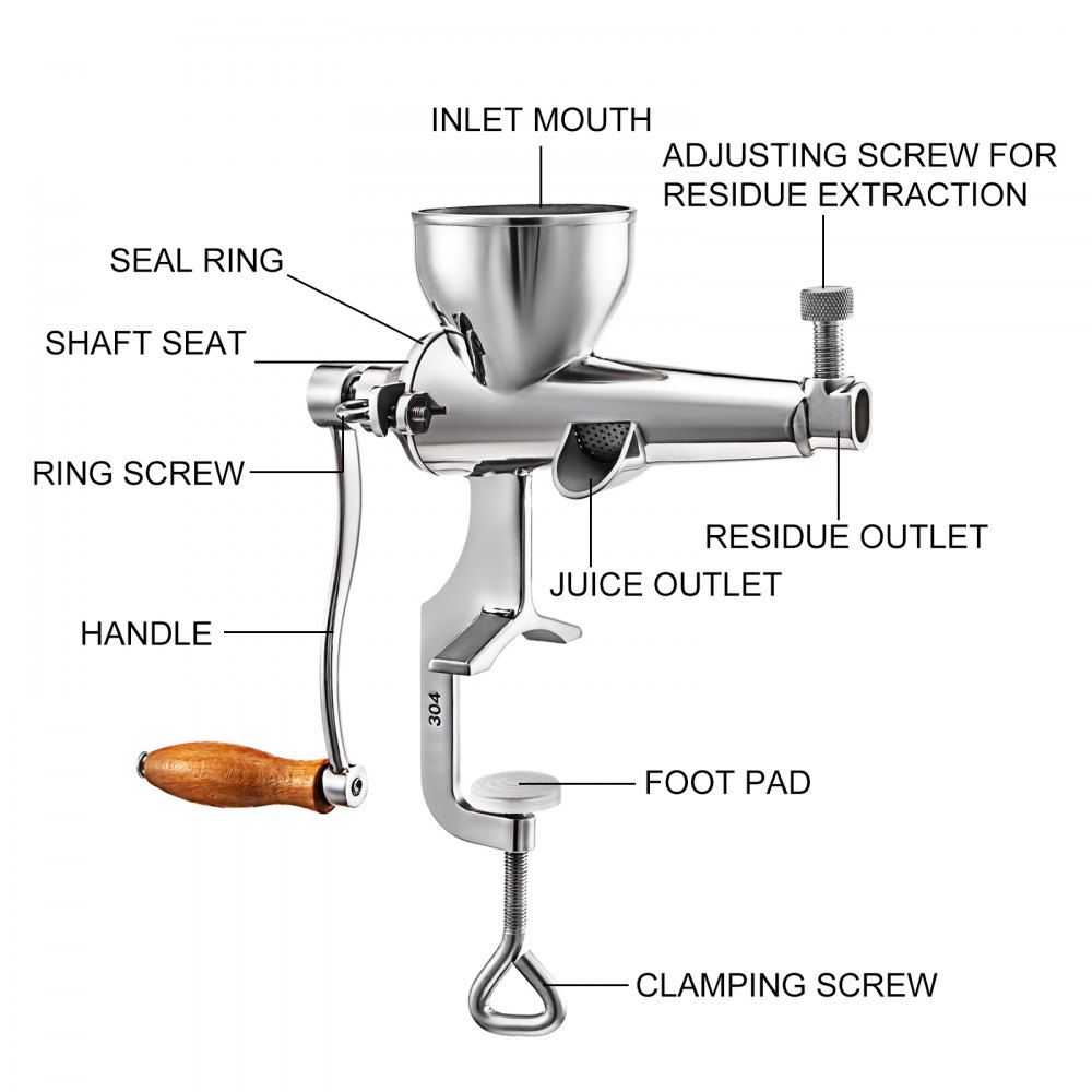 Vevor Manuelle Weizengraspresse Weizengras Entsafter 290x215x77 Mm Edelstahl