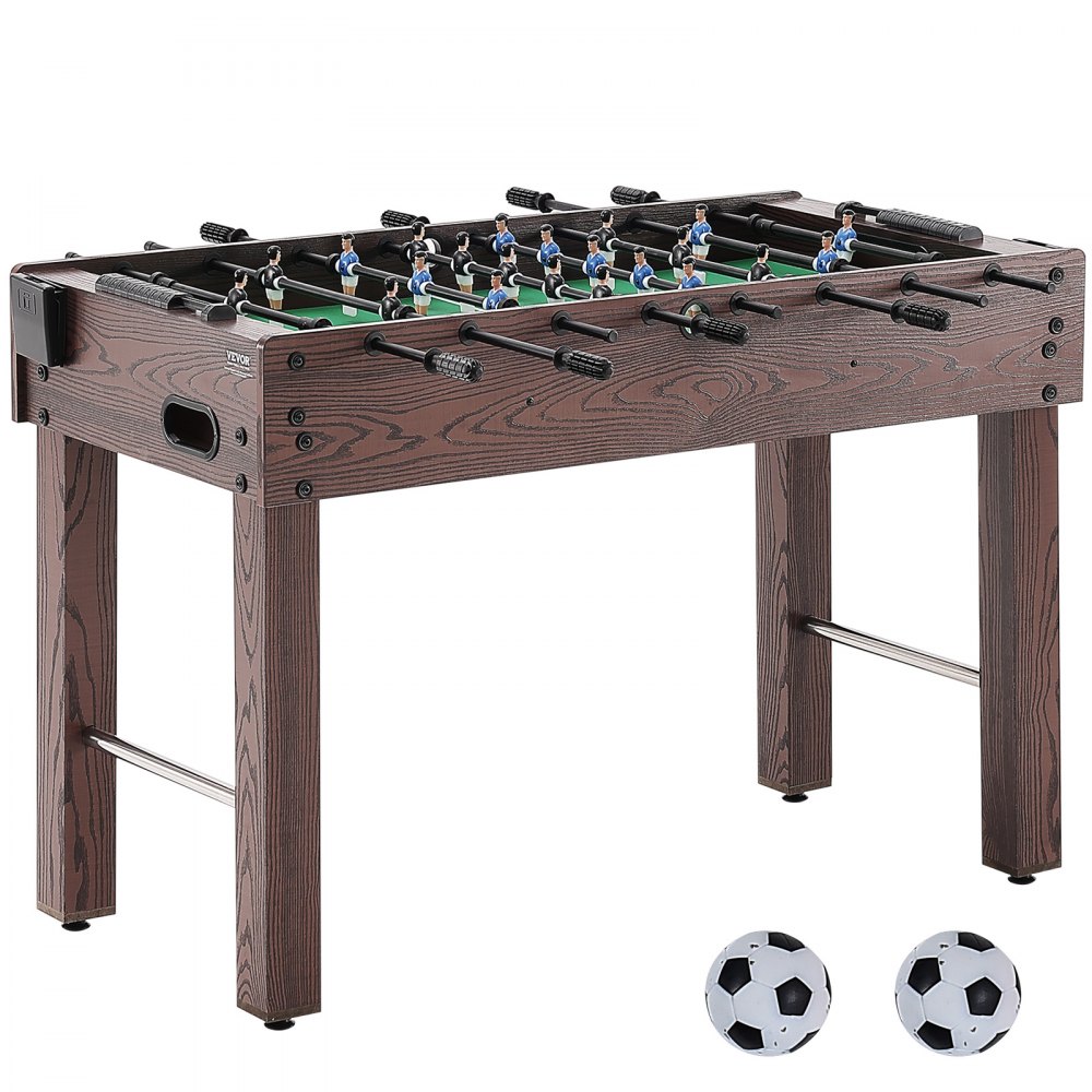 VEVOR Kickertisch, 122 cm Kickertisch in Standardgröße, Indoor-Kickertisch in Voller Größe für Zuhause, Familie und Spielzimmer, Fußball mit Kickertisch-Set, inklusive 2 Bällen und 2 Getränkehaltern