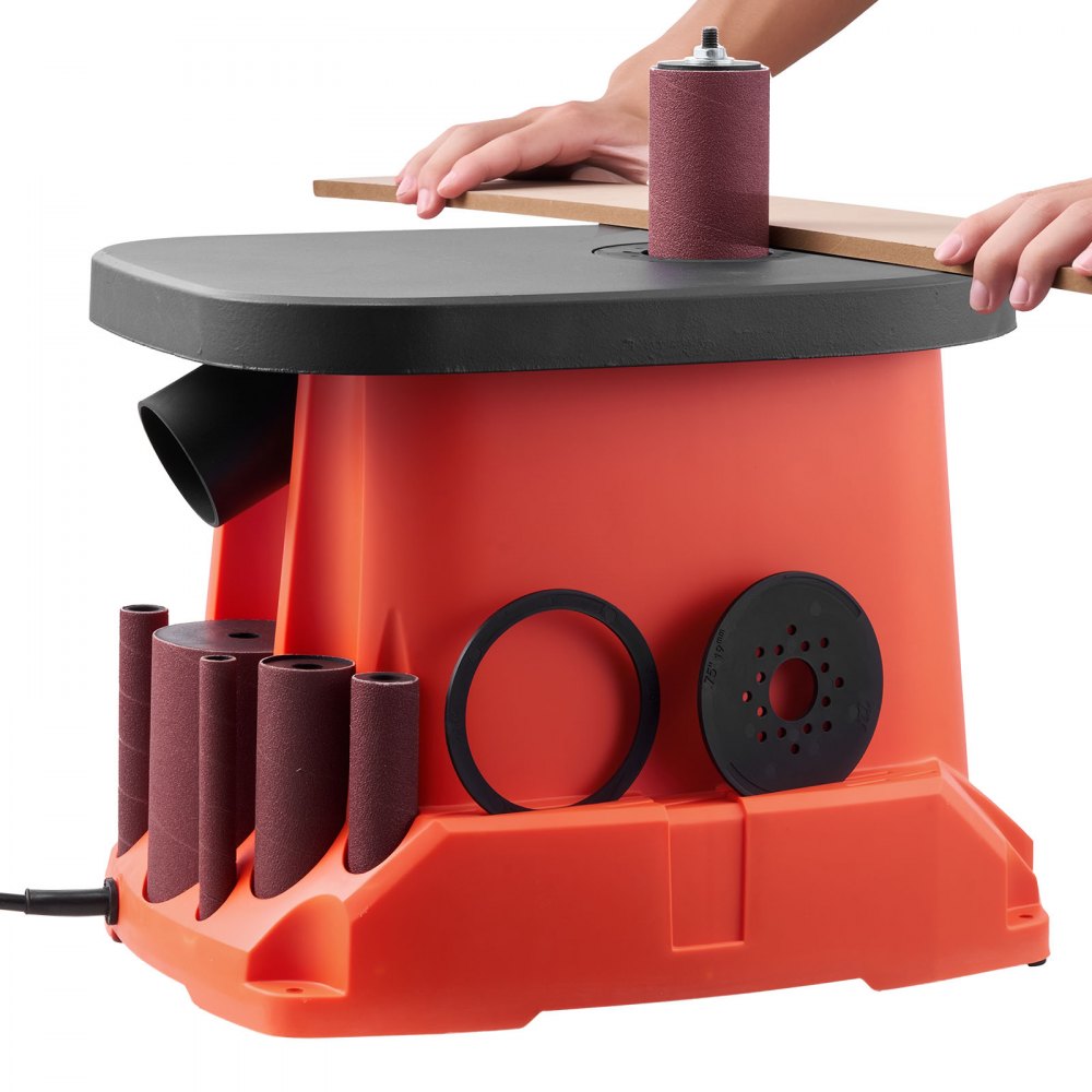 VEVOR Oszillierender Spindelschleifer, 2000 U/min Spindelschleifmaschine mit 6 Hülsen (12,7–76,2 mm), 16 mm Hub & 397x295 mm Gusseisentisch für Möbelveredelung,  Kunsthandwerk & Holzbearbeitung