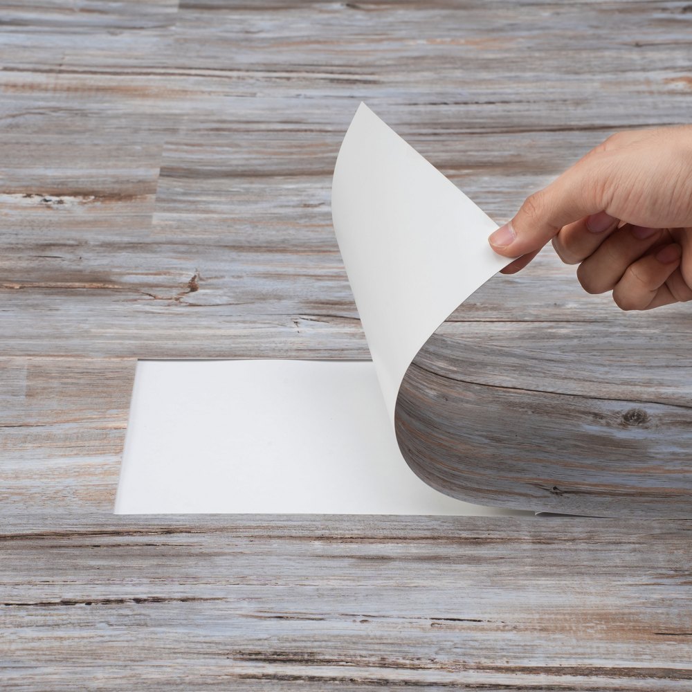 VEVOR Selbstklebende Vinyl-Bodenfliesen, 91,4 x 15,2 cm, 36 Stk., 0,62 mm dick, abziehen und aufkleben, Vintage-Holzmaserung, DIY-Bodenbelag für Küche, Esszimmer, Schlafzimmer und Badezimmer