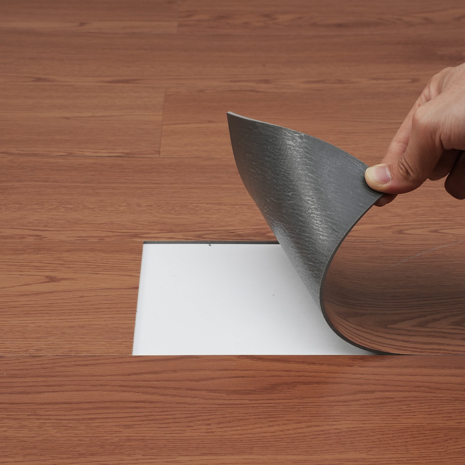 VEVOR Selbstklebende Vinyl-Bodenfliesen 91,4 x 15,2 cm, 36 Stk., 2,5 mm dick, abziehen und aufkleben, tiefbraune Holzmaserung, DIY-Bodenbelag für Küche, Esszimmer, Schlafzimmer und Badezimmer