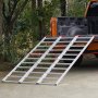 VEVOR Aluminiumrampen, Dreifach Faltbare Rampe mit Lastgurten, 700 kg Klappbare Laderampe für Motorräder, Traktoren, ATV/UTV, Lkws, Rasenmäher, Schneefräsen, 1956 x 1379 x 38 mm 1 Stk.