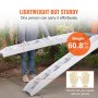 VEVOR Aluminiumrampen Hochleistungsrampen mit Oberem Hakenbefestigungsende, Universelle Laderampe für Motorräder, Traktoren, ATV/UTV, Lkws, Rasenmäher, 4 t, 2 Stück