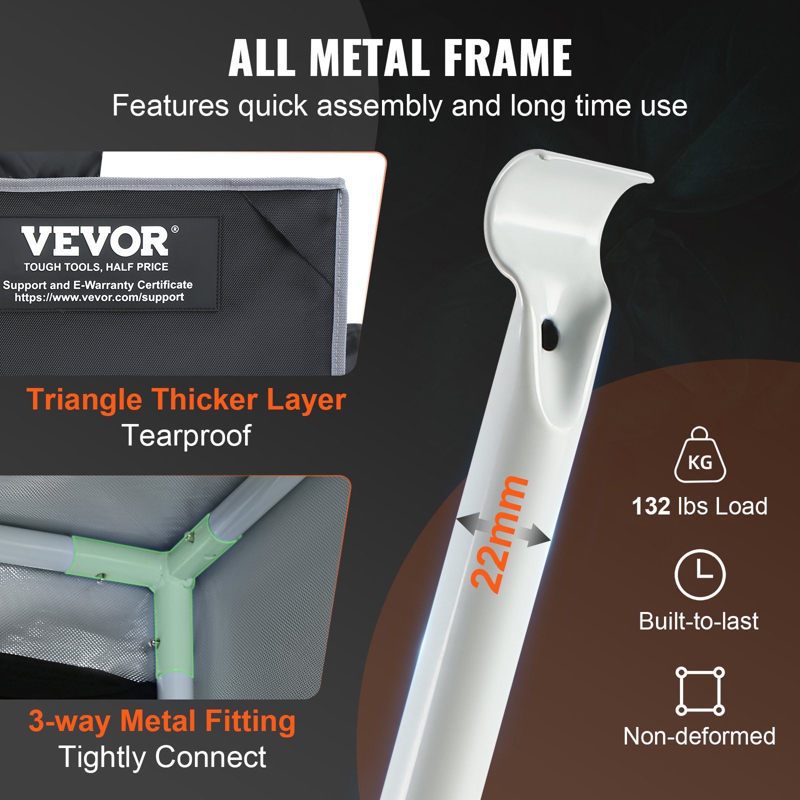 VEVOR Grow-Zelt, 152,4 x 152,4 x 203,2 cm, Indoor-Growzelt, hydroponische Fenstertür-Ablage