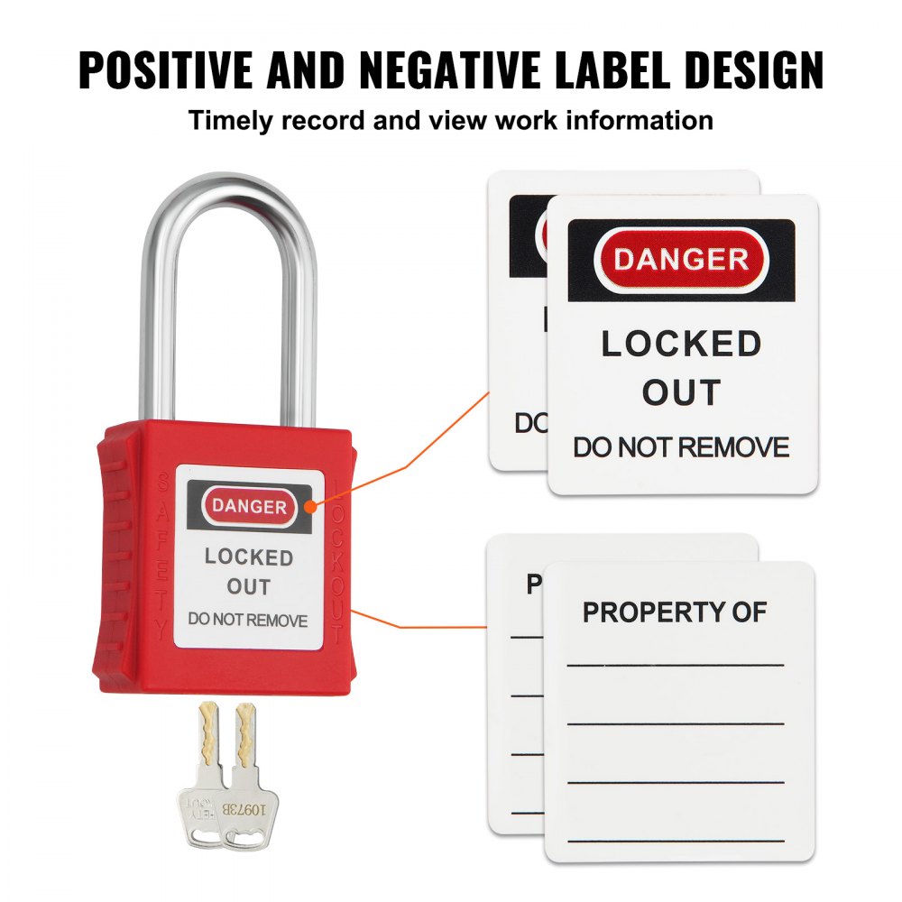 VEVOR Lockout-Tagout-Schloss-Set, 10 rote Sicherheits-Lockout ...