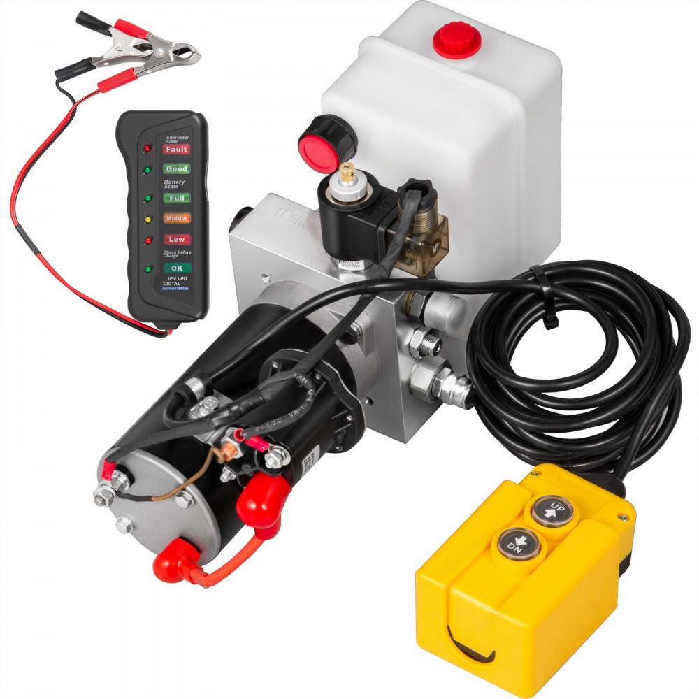 Hydraulik-Aggregat einfachwirkend 12V Nennleistung - 2,0kW Pumpe - 2,6cm3 Betriebsdruck Max. - 21MPa Tank - 11L