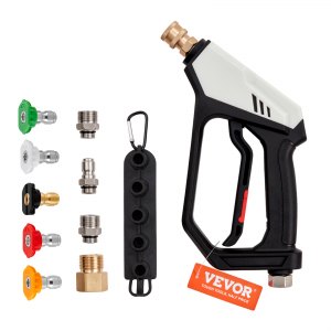 Kurze Hochdruckreiniger-Pistole – 360° Drehbar, Bis 5000 Psi, Mit 5 Düsen & Adapter