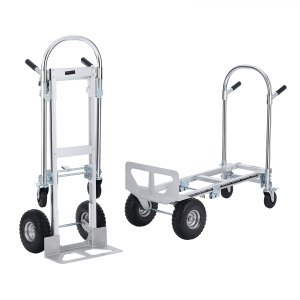 VEVOR 4 in 1 Sackkarre, 453,6 kg Tragkraft im 4 Rad Modus, umwandelbare Transportkarre mit rutschfestem Griff & Rädern, Handkarre aus Aluminiumlegierung, Transportroller für Umzüge, Büros & Lager
