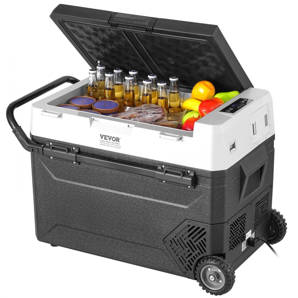 VEVOR Tragbarer Autokühlschrank 35L – Kompressor, Doppelzone, -20°C, Für Camping, Auto, LKW & Boot (mit Rädern, Sparsam)
